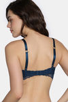 Zivame Celeste & Rose Padded Non-Wired 3/4Th Coverage Lace Bra - Gibraltor Sea — thumbnail 3